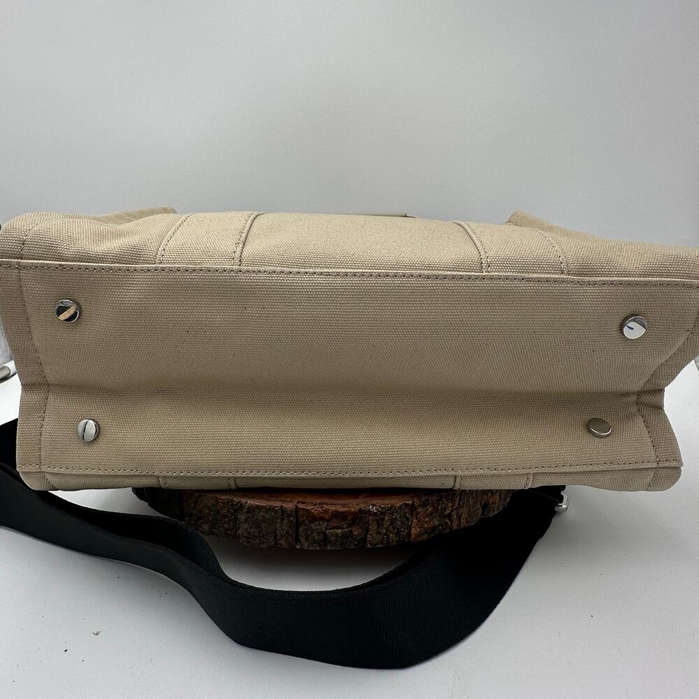 NEW Quince Organic Canvas Tote Sand Beige Zipper Crossbody Purse Work Travel - Picture 6 of 14